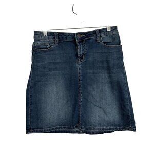 Westport 62 Womens Blue Denim Knee Length Jean Skirt Size 6 Classic Summer